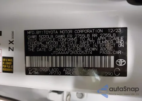 2024 Toyota Crown Limited z USA, uszkodzony, nr VIN JTDAAAAF2R3025374